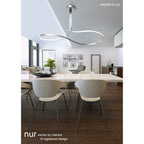 M5002 Nur XL Rectangular Semi Flush 50W LED Silver/Frosted Acrylic/Polished Chrome