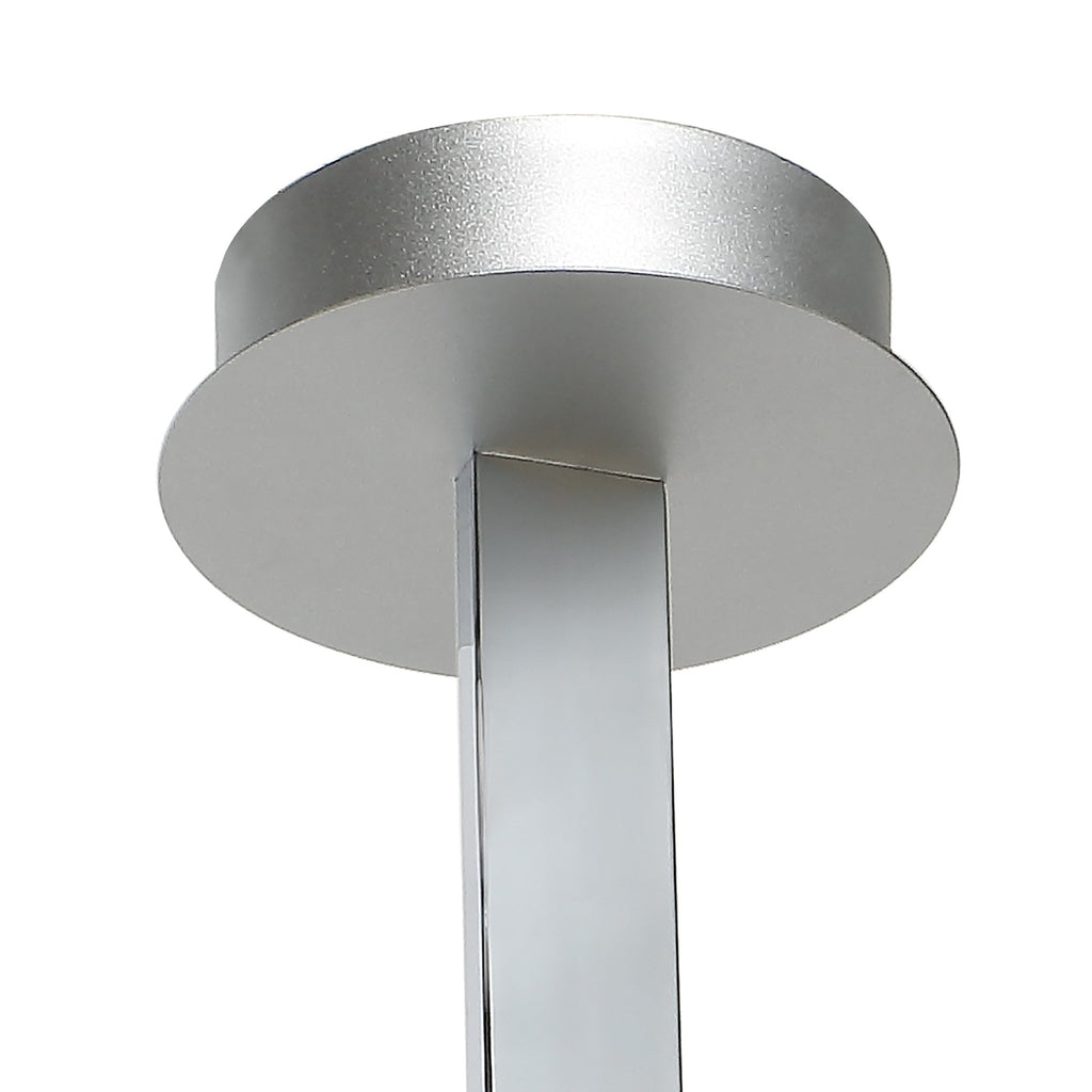 M5002 Nur XL Rectangular Semi Flush 50W LED Silver/Frosted Acrylic/Polished Chrome