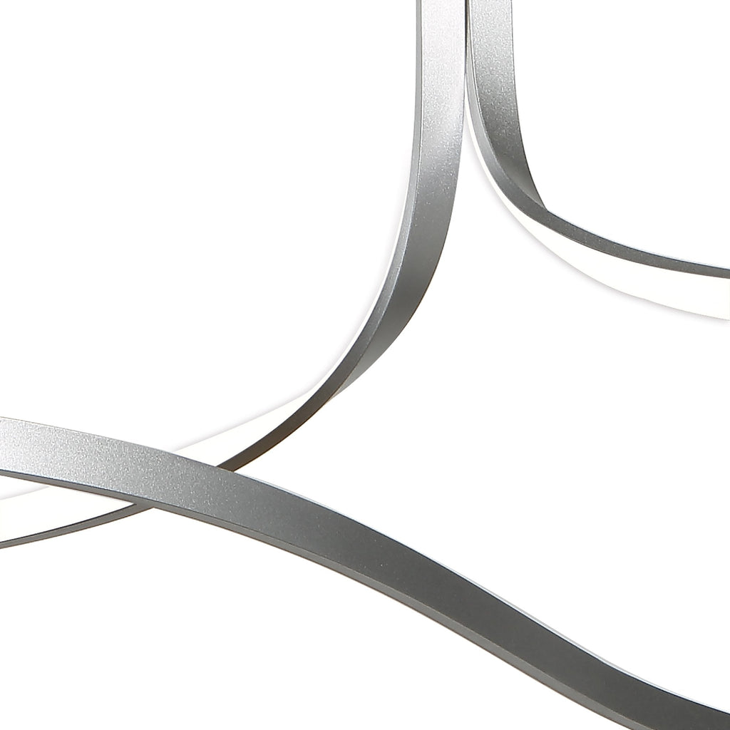 M5002 Nur XL Rectangular Semi Flush 50W LED Silver/Frosted Acrylic/Polished Chrome