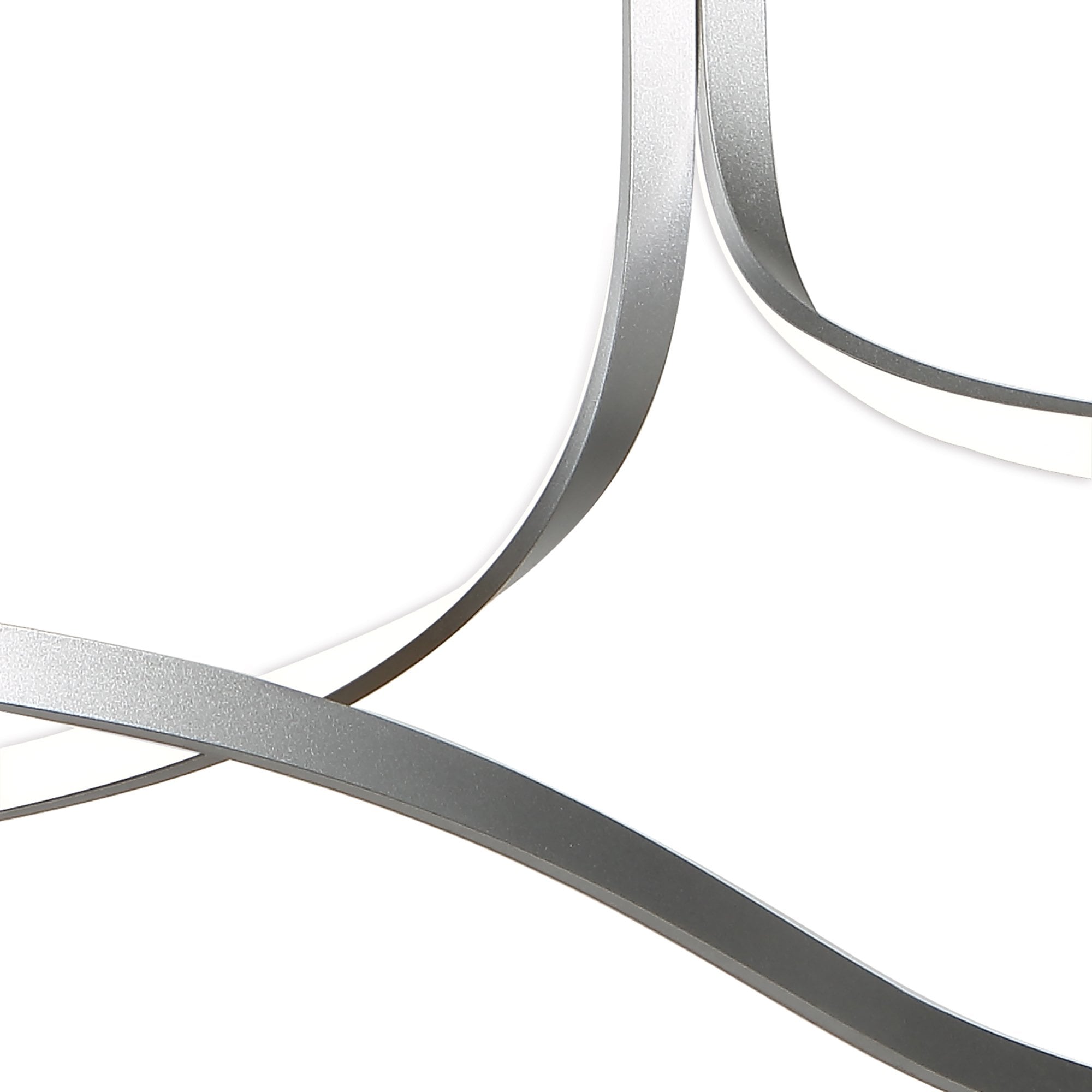 M5002 Nur XL Rectangular Semi Flush 50W LED Silver/Frosted Acrylic/Polished Chrome