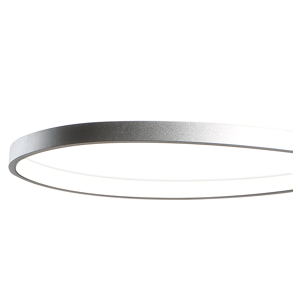 M5002 Nur XL Rectangular Semi Flush 50W LED Silver/Frosted Acrylic/Polished Chrome