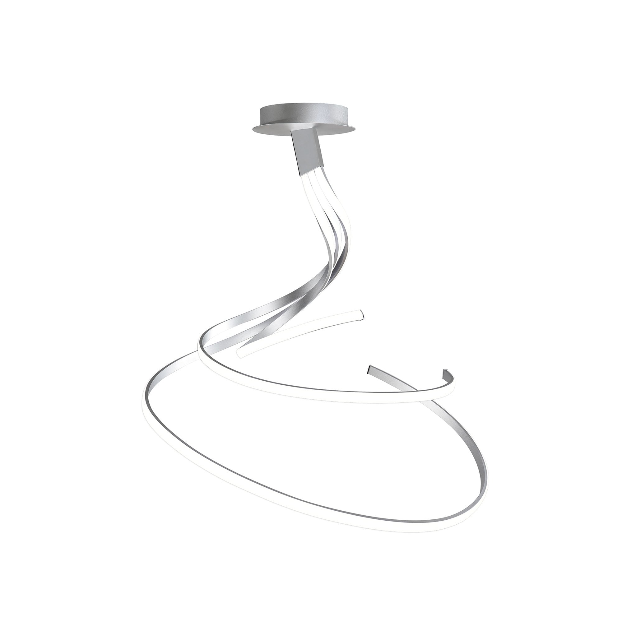 M5003 Nur XL Semi Flush 80W LED Silver/Frosted Acrylic/Polished Chrome