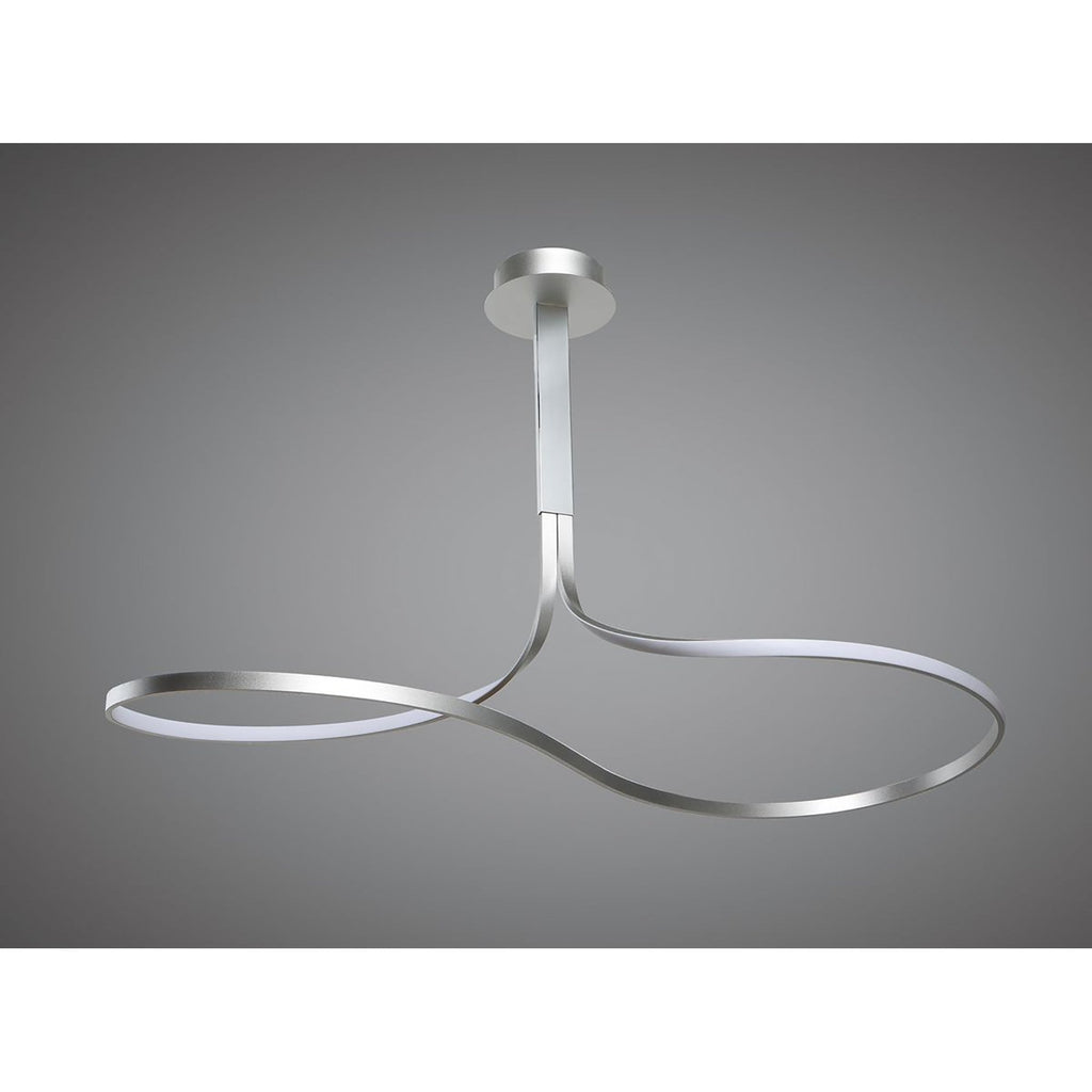 M5820 Nur XL Rectangular Semi Flush 50W LED Dimmable Silver/Frosted Acrylic/Polished Chrome