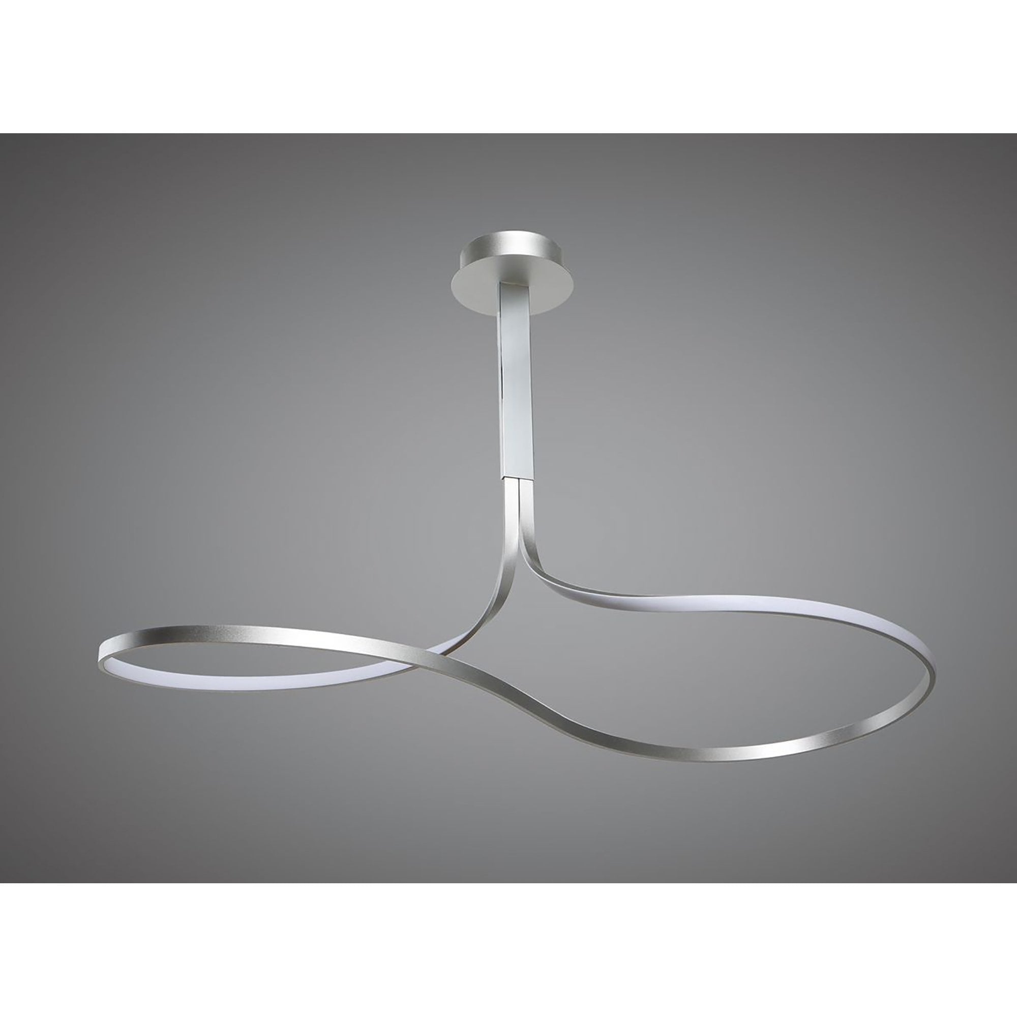 M5820 Nur XL Rectangular Semi Flush 50W LED Dimmable Silver/Frosted Acrylic/Polished Chrome
