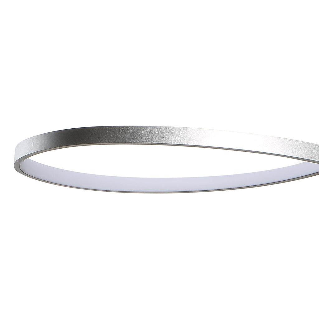 M5820 Nur XL Rectangular Semi Flush 50W LED Dimmable Silver/Frosted Acrylic/Polished Chrome