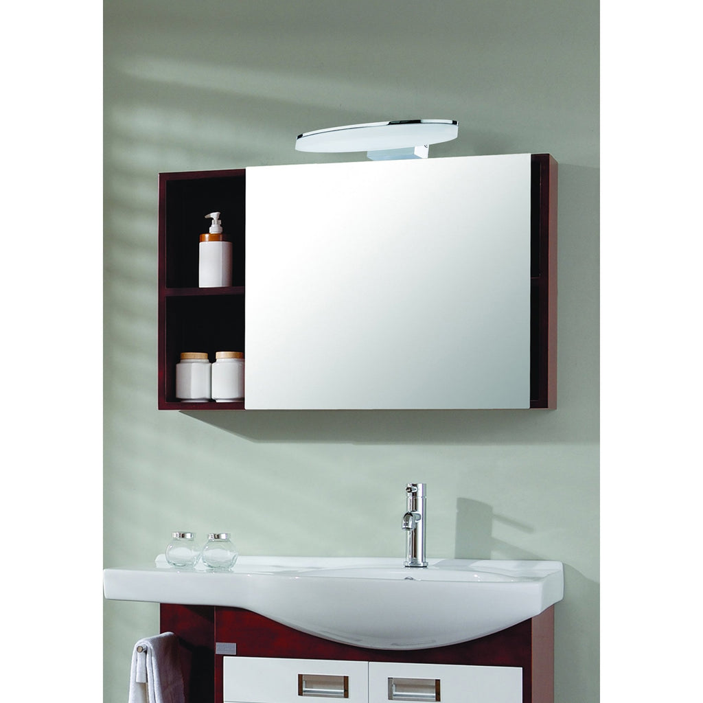 M8241/1 Ola Bathroom Wall Lamp 6W LED Oval Polished Chrome/Frosted Acrylic