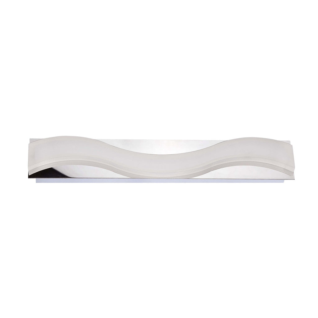 M8243/1 Ola Bathroom Wall Lamp 7W LED Large Wave Polished Chrome/Frosted Acrylic