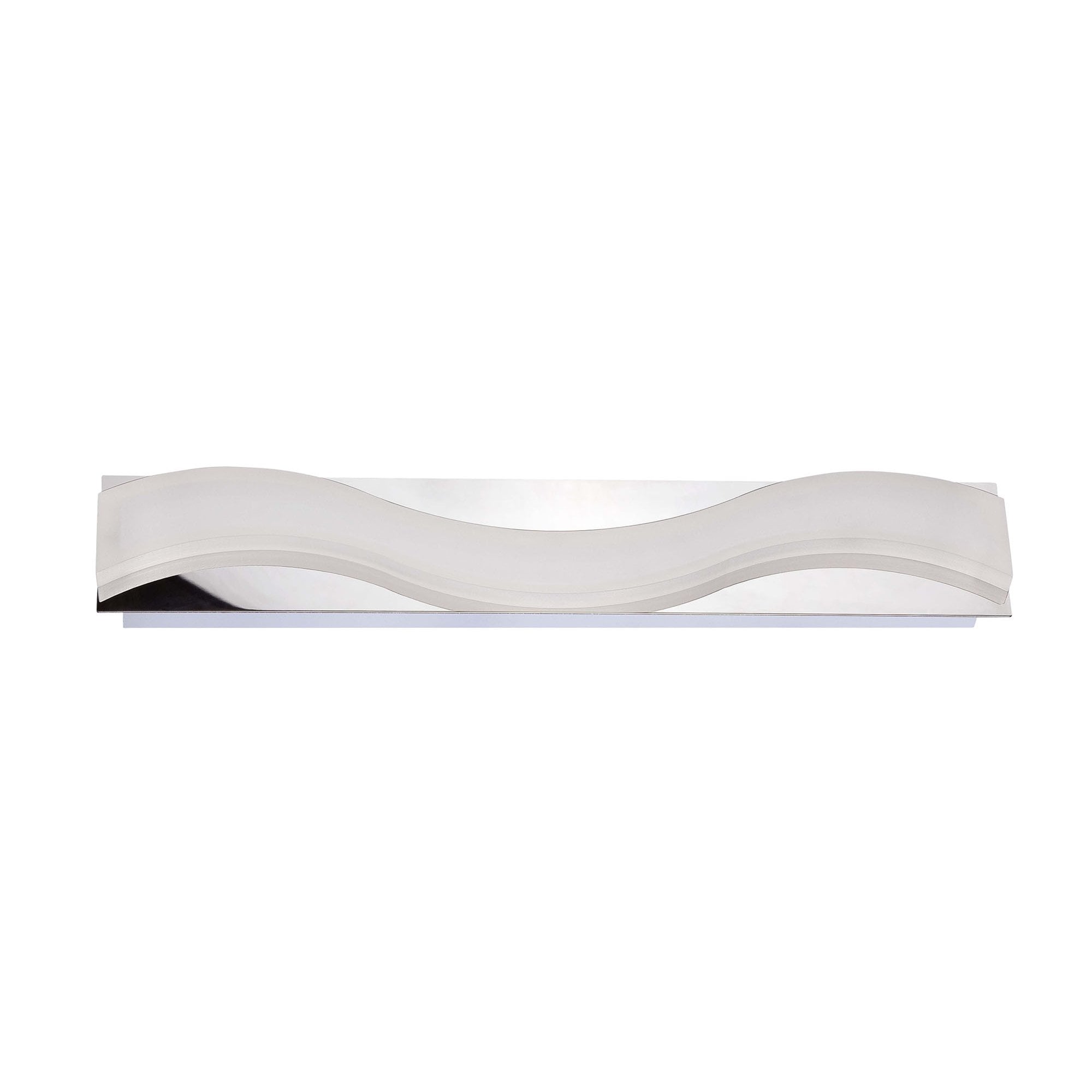 M8243/1 Ola Bathroom Wall Lamp 7W LED Large Wave Polished Chrome/Frosted Acrylic