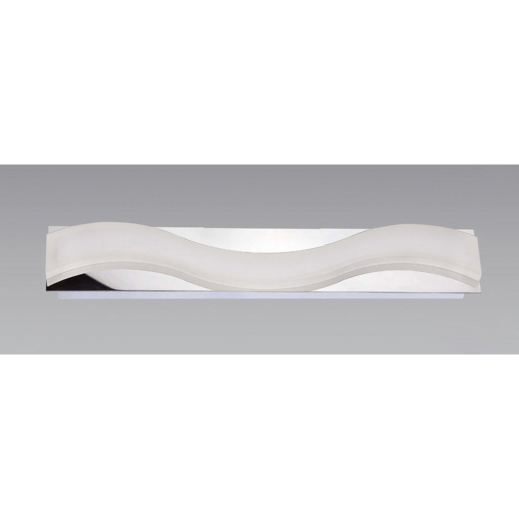 M8243/1 Ola Bathroom Wall Lamp 7W LED Large Wave Polished Chrome/Frosted Acrylic