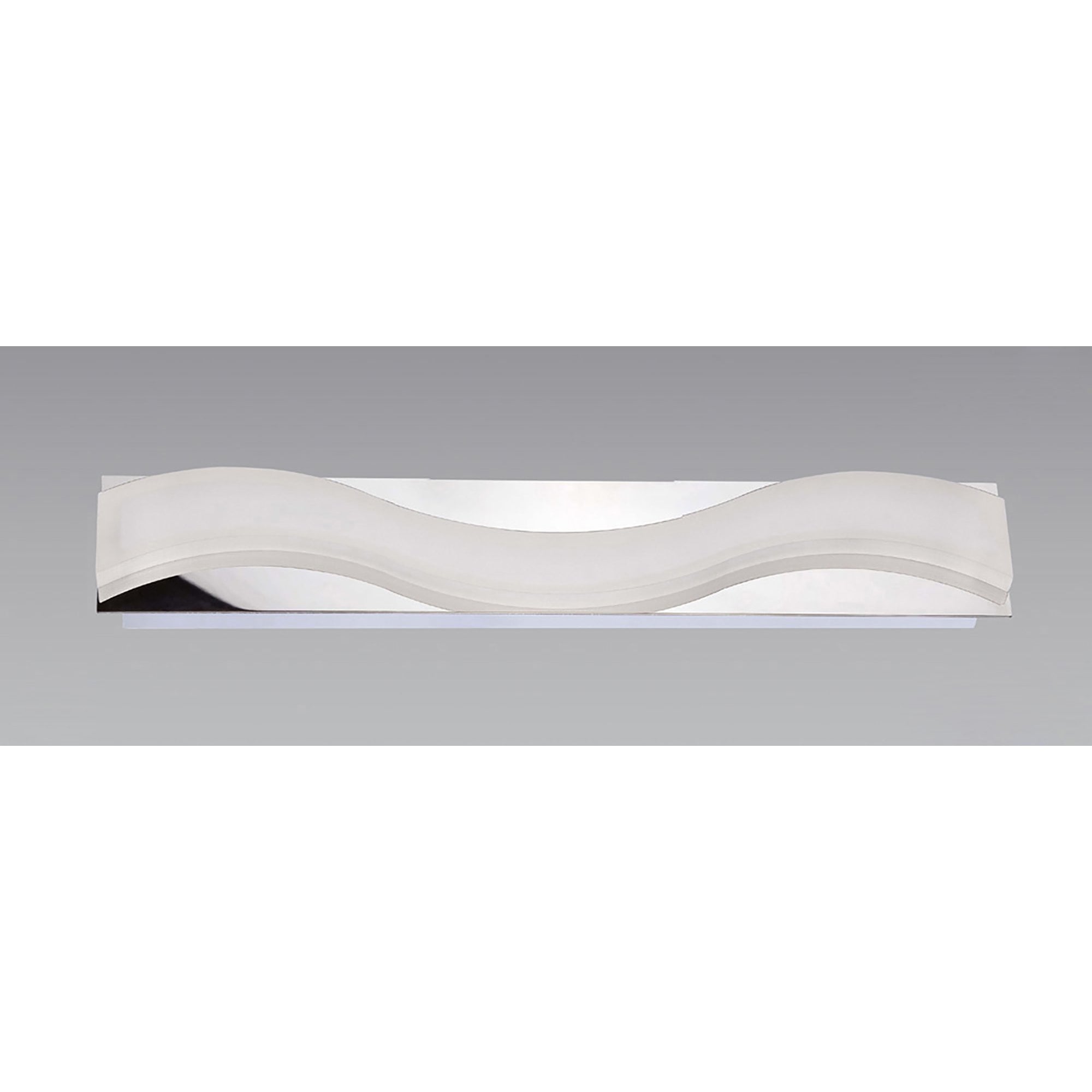 M8243/1 Ola Bathroom Wall Lamp 7W LED Large Wave Polished Chrome/Frosted Acrylic