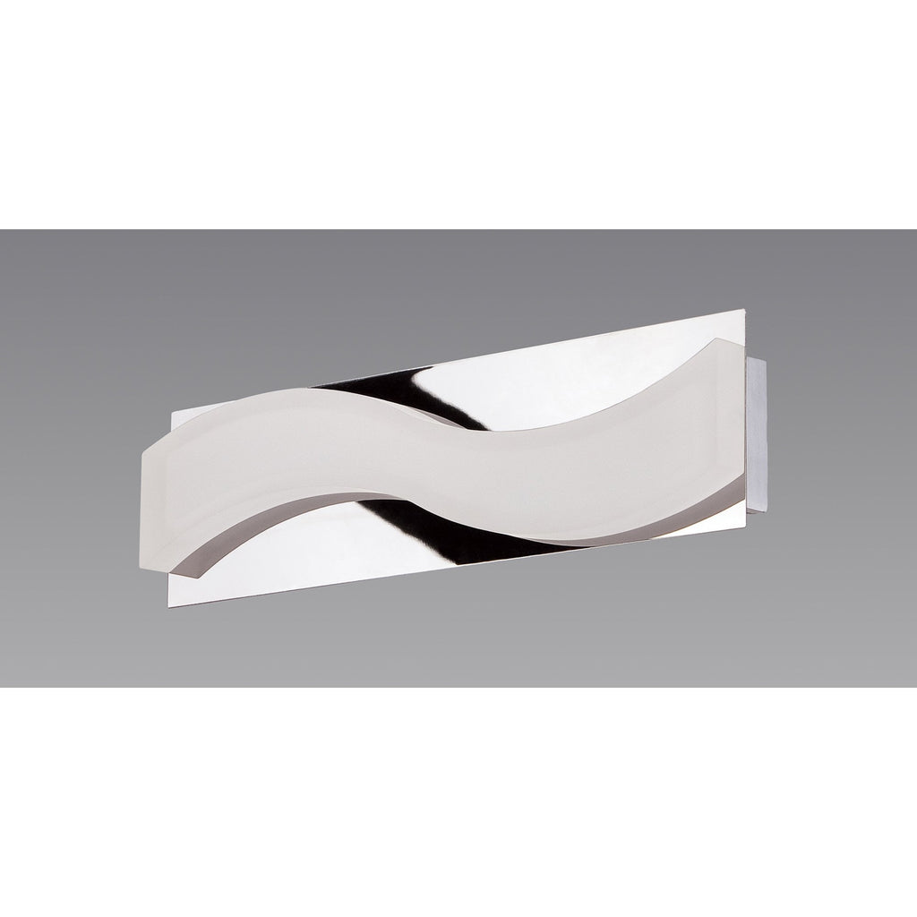 M8242/1 Ola Bathroom Wall Lamp 5W LED Small Wave Polished Chrome/Frosted Acrylic