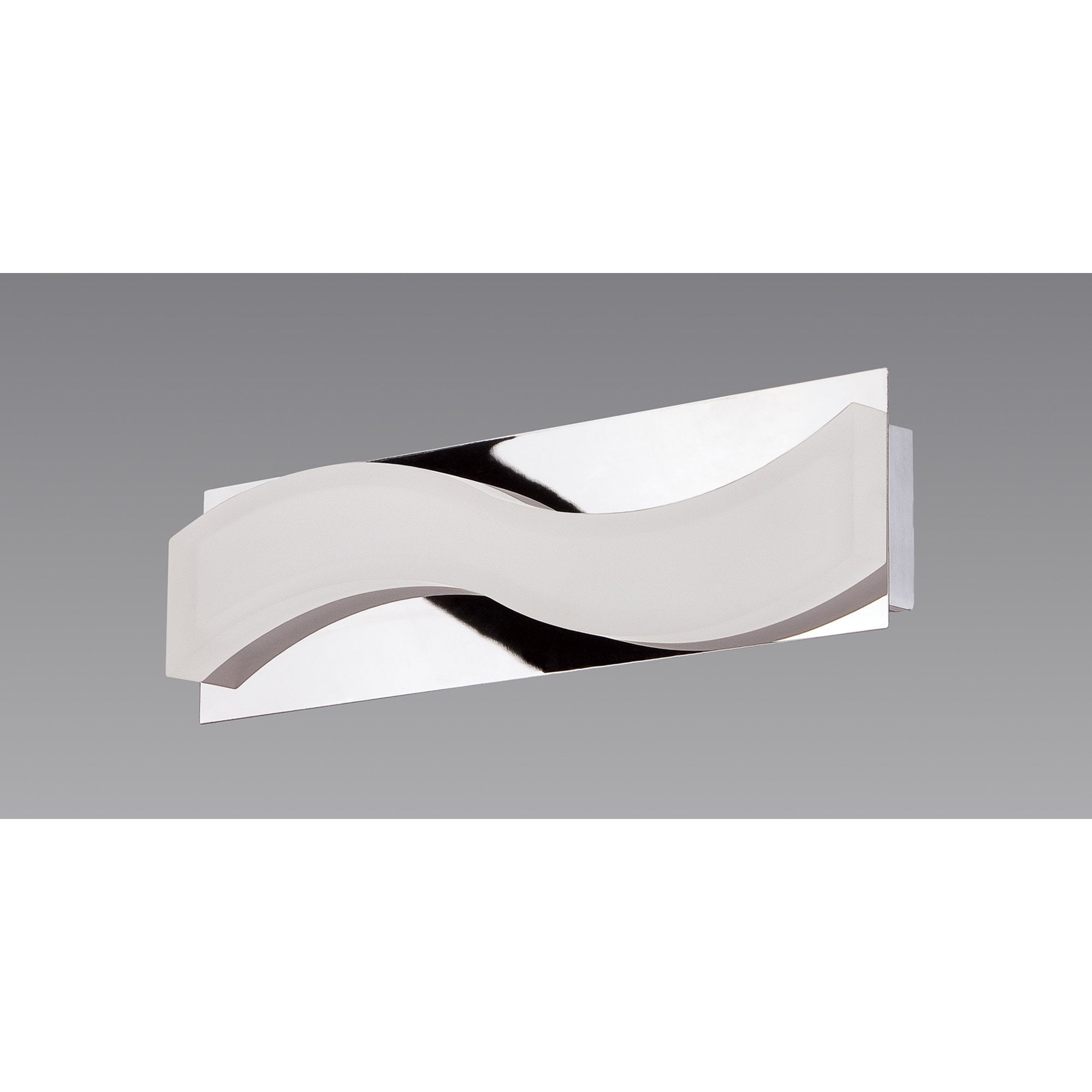 M8242/1 Ola Bathroom Wall Lamp 5W LED Small Wave Polished Chrome/Frosted Acrylic