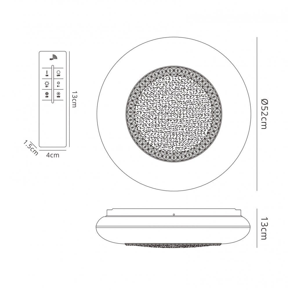 M6236 Opera Flush Fitting 52cm Round 40W LED White Remote Control