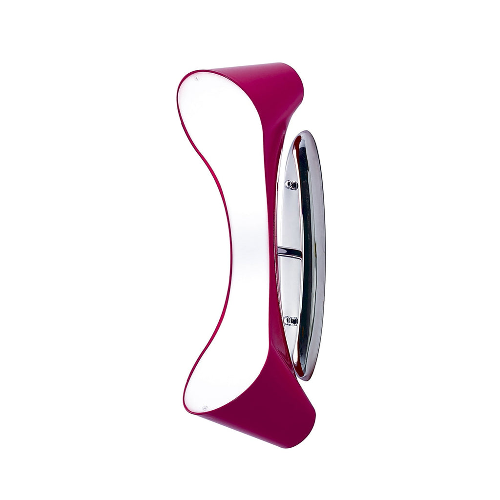 M1544/PU Ora Wall Lamp 2 Light E27 Gloss Purple/White Acrylic/Polished Chrome