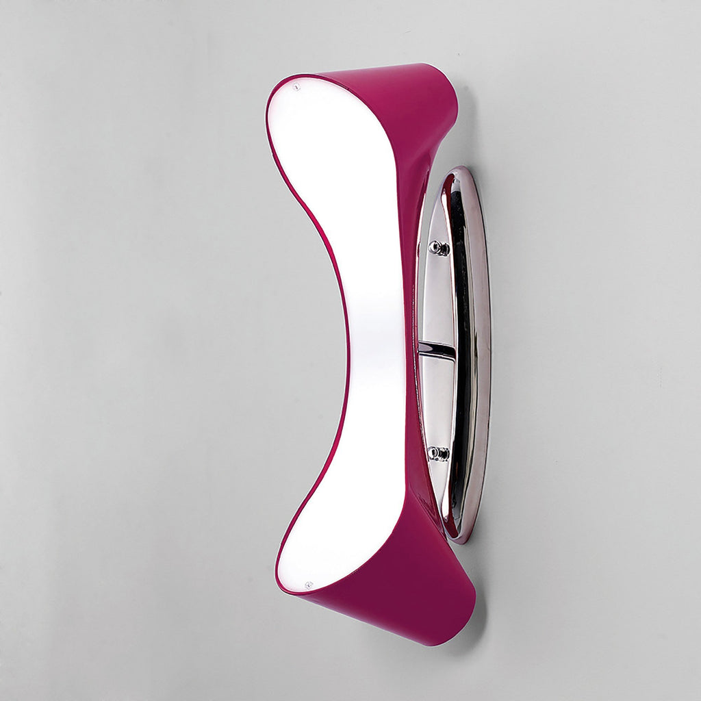 M1544/PU Ora Wall Lamp 2 Light E27 Gloss Purple/White Acrylic/Polished Chrome