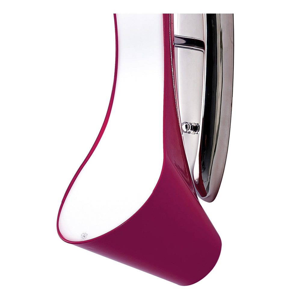 M1544/PU Ora Wall Lamp 2 Light E27 Gloss Purple/White Acrylic/Polished Chrome