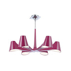 M1580/PU Ora Telescopic Convertible To Semi Flush 6 Light E27 Gloss Purple/White Acrylic/Polished Chrome