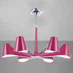 M1580/PU Ora Telescopic Convertible To Semi Flush 6 Light E27 Gloss Purple/White Acrylic/Polished Chrome
