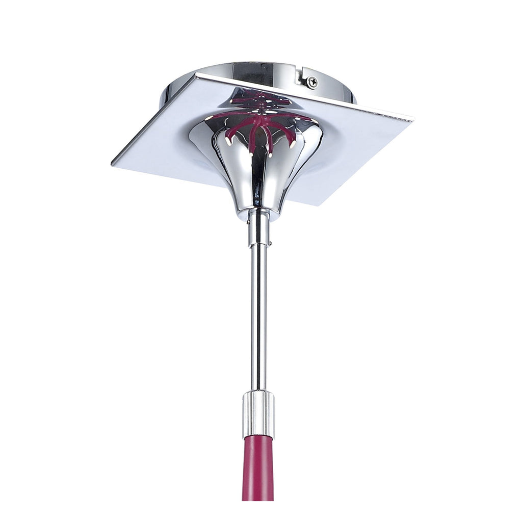 M1580/PU Ora Telescopic Convertible To Semi Flush 6 Light E27 Gloss Purple/White Acrylic/Polished Chrome