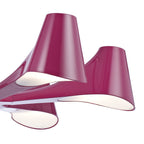 M1580/PU Ora Telescopic Convertible To Semi Flush 6 Light E27 Gloss Purple/White Acrylic/Polished Chrome