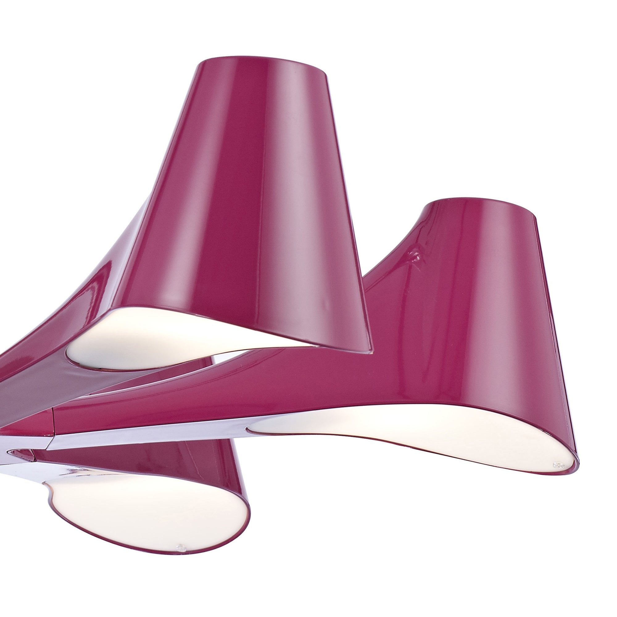 M1580/PU Ora Telescopic Convertible To Semi Flush 6 Light E27 Gloss Purple/White Acrylic/Polished Chrome