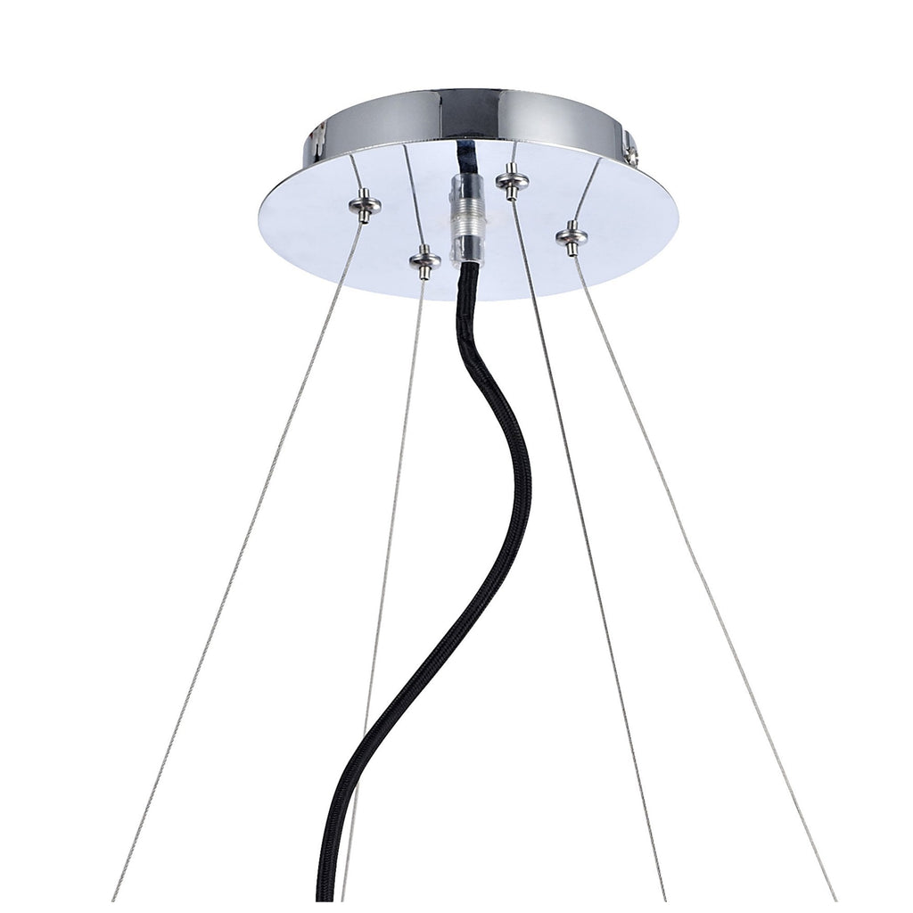 M1542/PU Ora Pendant 8 Twisted Round Light E27 Gloss Purple/White Acrylic/Polished Chrome