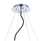 M1542/PU Ora Pendant 8 Twisted Round Light E27 Gloss Purple/White Acrylic/Polished Chrome