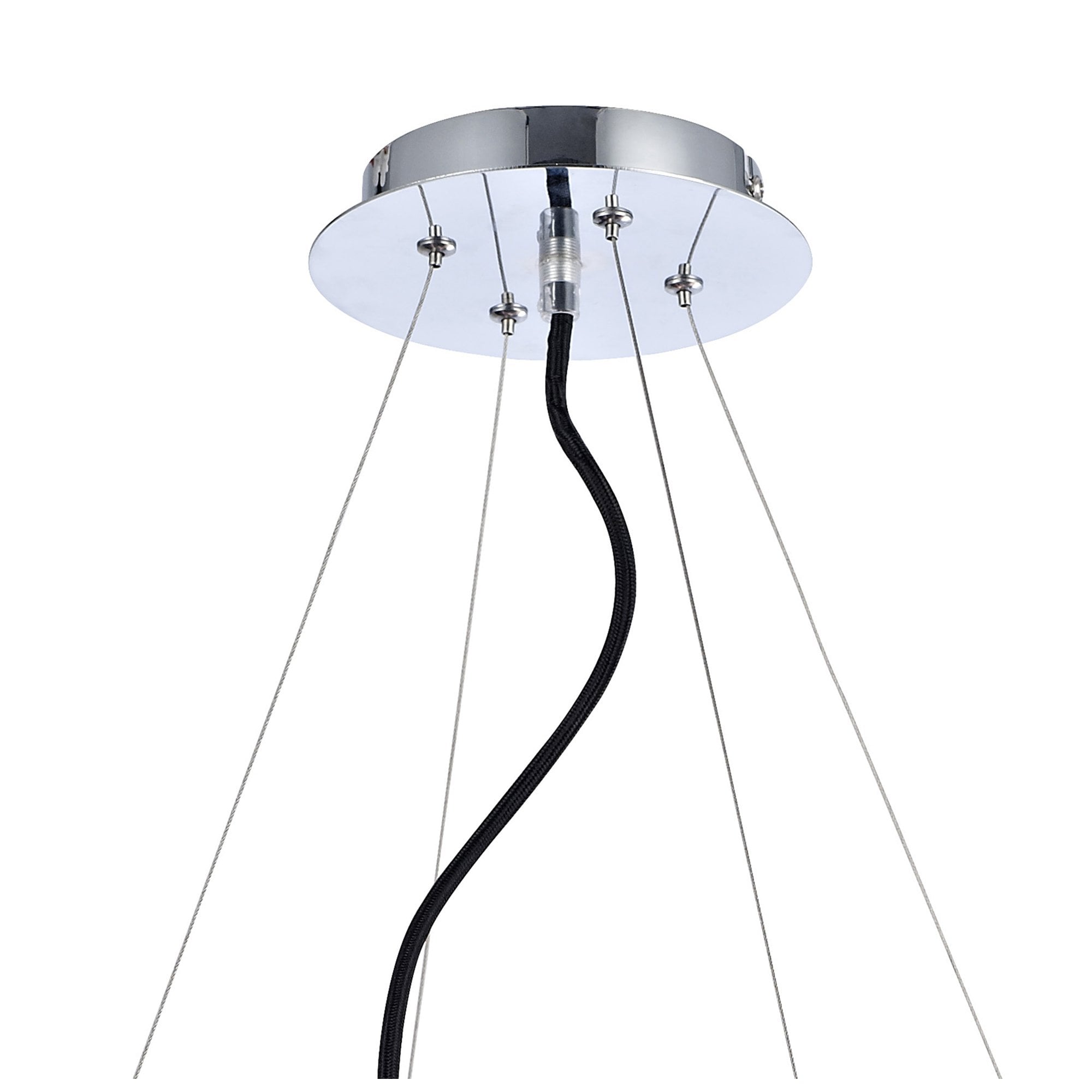 M1542/PU Ora Pendant 8 Twisted Round Light E27 Gloss Purple/White Acrylic/Polished Chrome