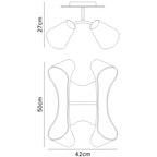 M1545/PU Ora Rectangular Ceiling 2 Arm 4 Light E27 Gloss Purple/White Acrylic/Polished Chrome
