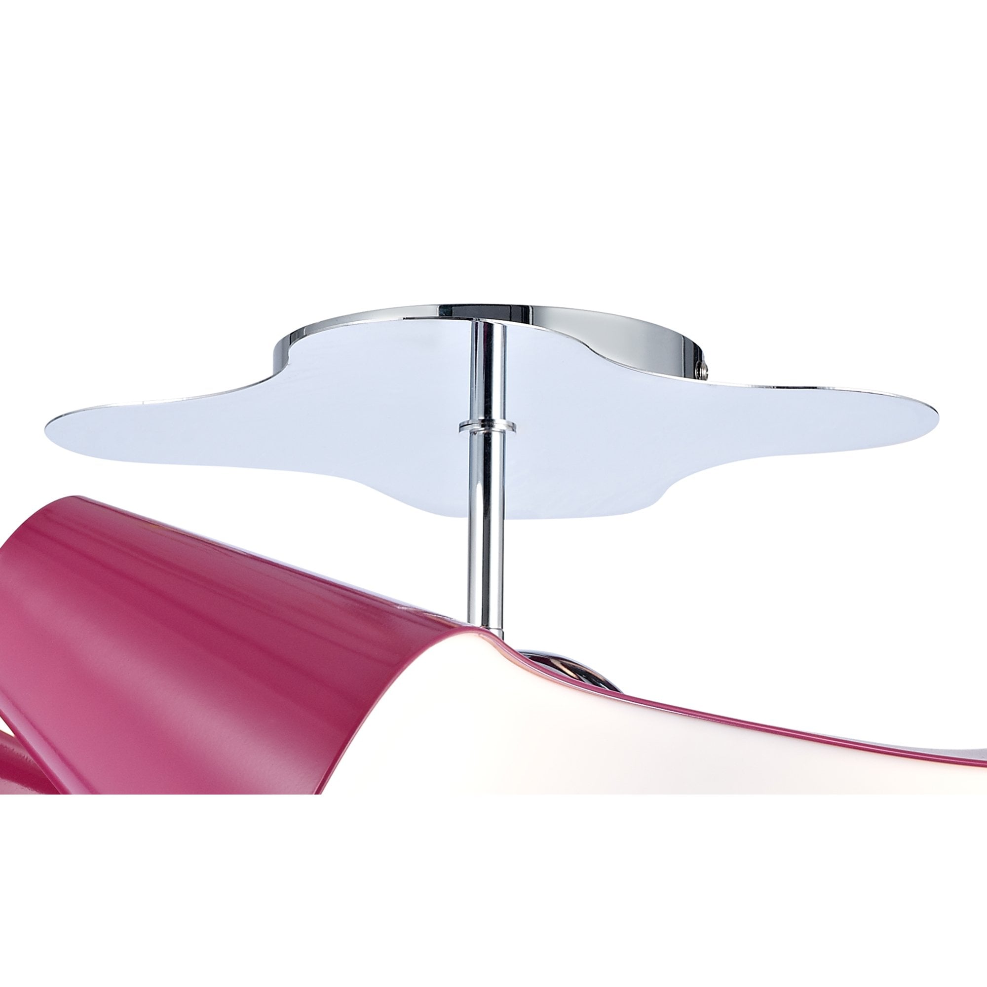 M1545/PU Ora Rectangular Ceiling 2 Arm 4 Light E27 Gloss Purple/White Acrylic/Polished Chrome