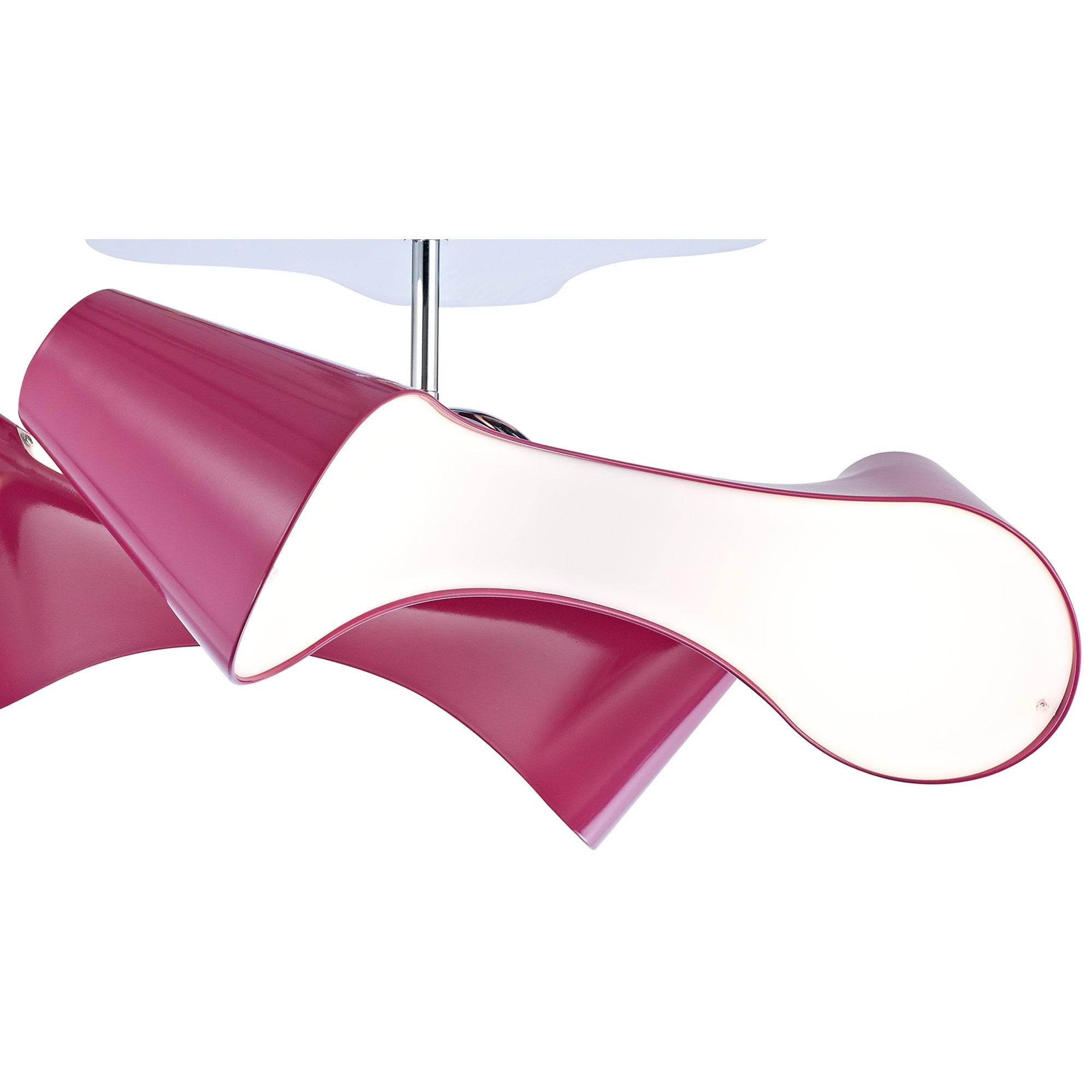 M1545/PU Ora Rectangular Ceiling 2 Arm 4 Light E27 Gloss Purple/White Acrylic/Polished Chrome