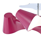 M1545/PU Ora Rectangular Ceiling 2 Arm 4 Light E27 Gloss Purple/White Acrylic/Polished Chrome