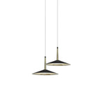 M7306 Orion 2 Light Linear Pendant 16W LED Black /Antique Brass