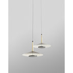 M7306 Orion 2 Light Linear Pendant 16W LED Black /Antique Brass