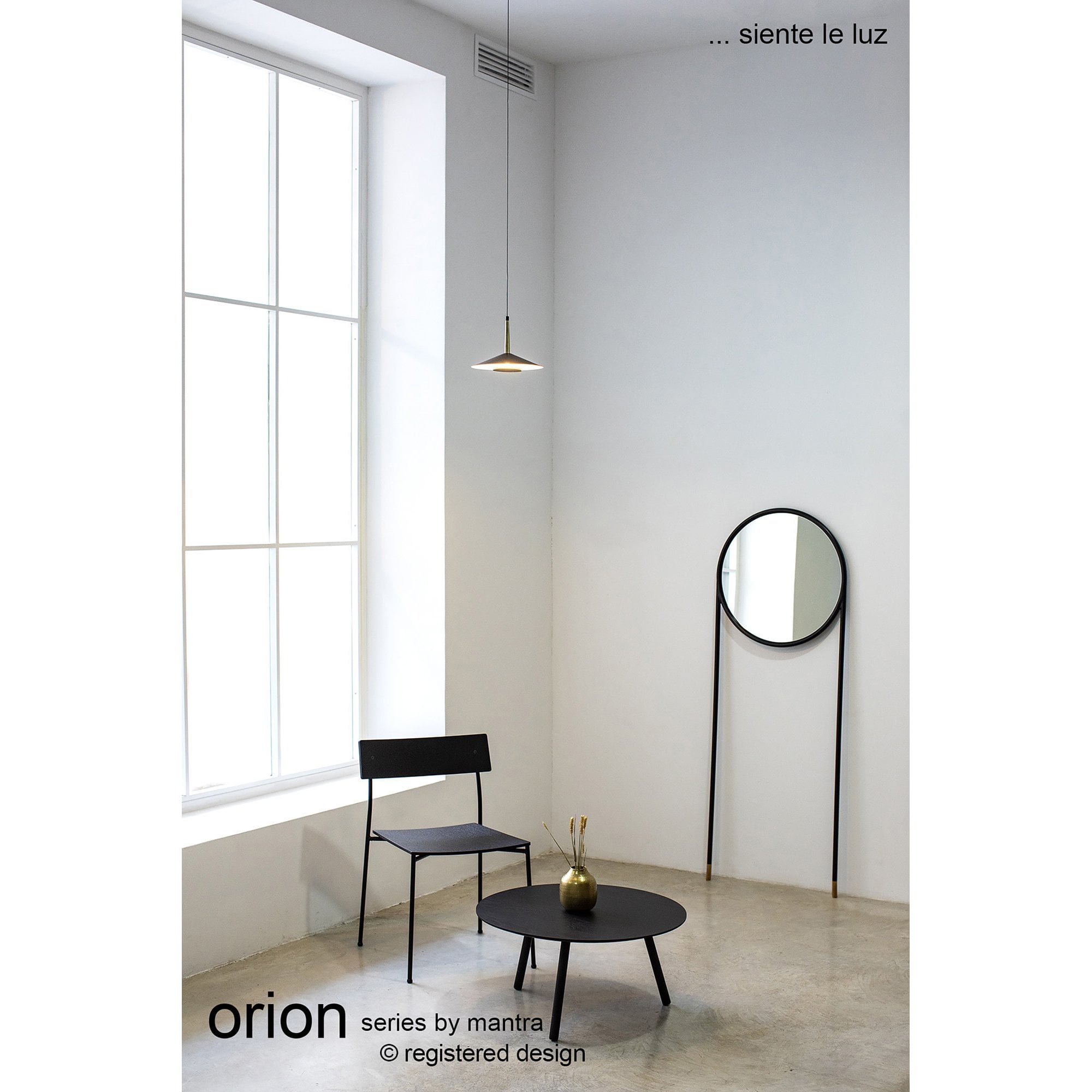 M7306 Orion 2 Light Linear Pendant 16W LED Black /Antique Brass