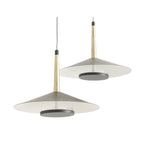 M7306 Orion 2 Light Linear Pendant 16W LED Black /Antique Brass