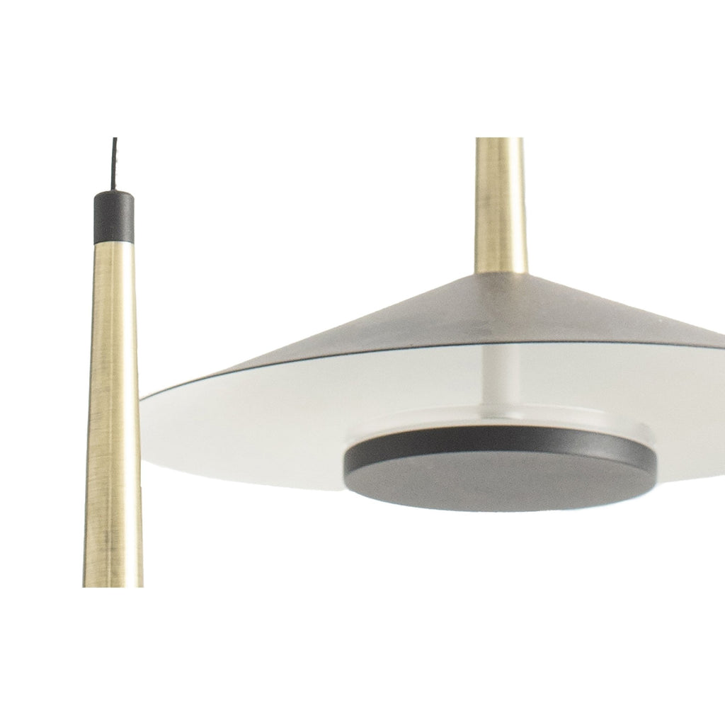 M7306 Orion 2 Light Linear Pendant 16W LED Black /Antique Brass
