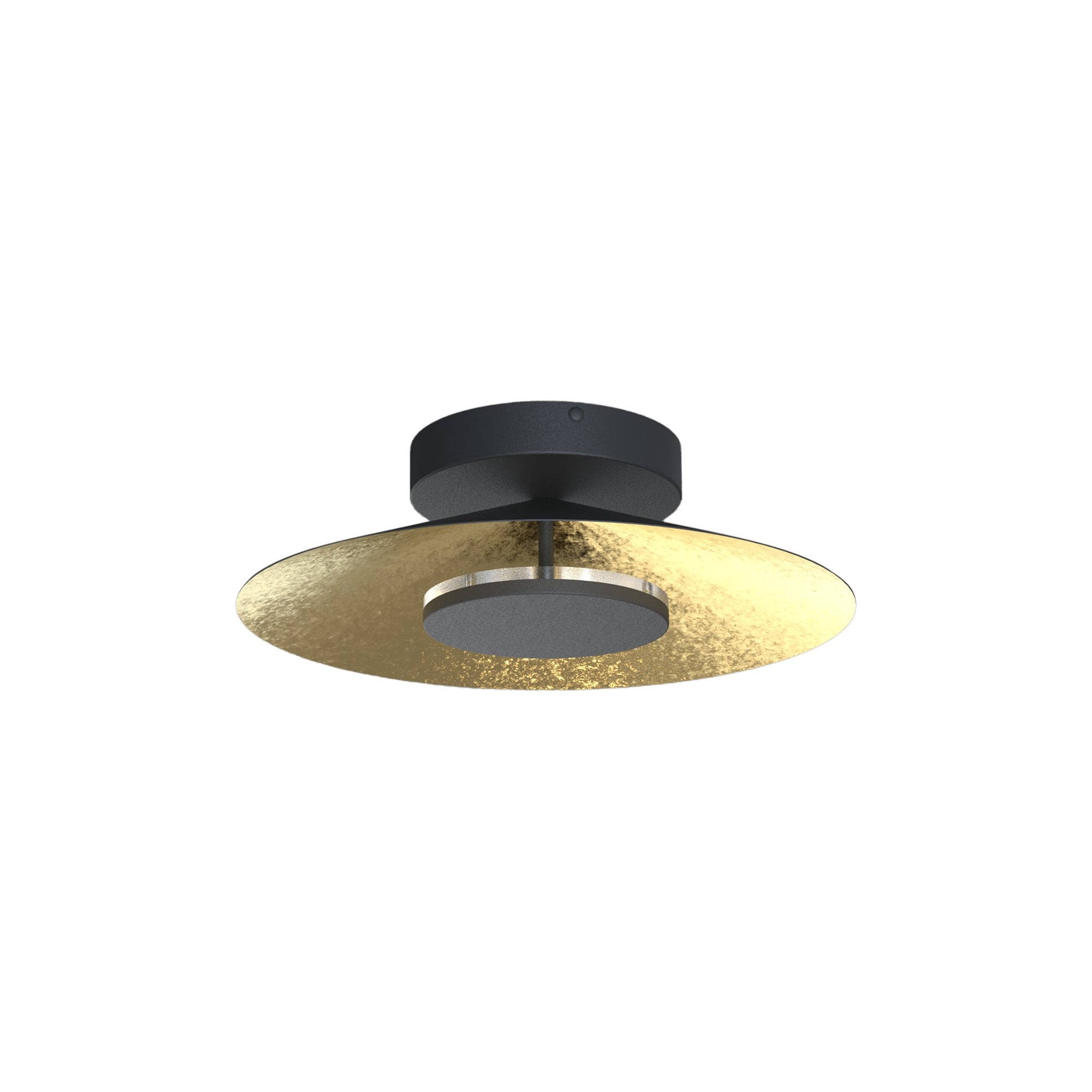 M8127 Orion Ceiling 40cm Round 20W LED Gold Leaf/Black