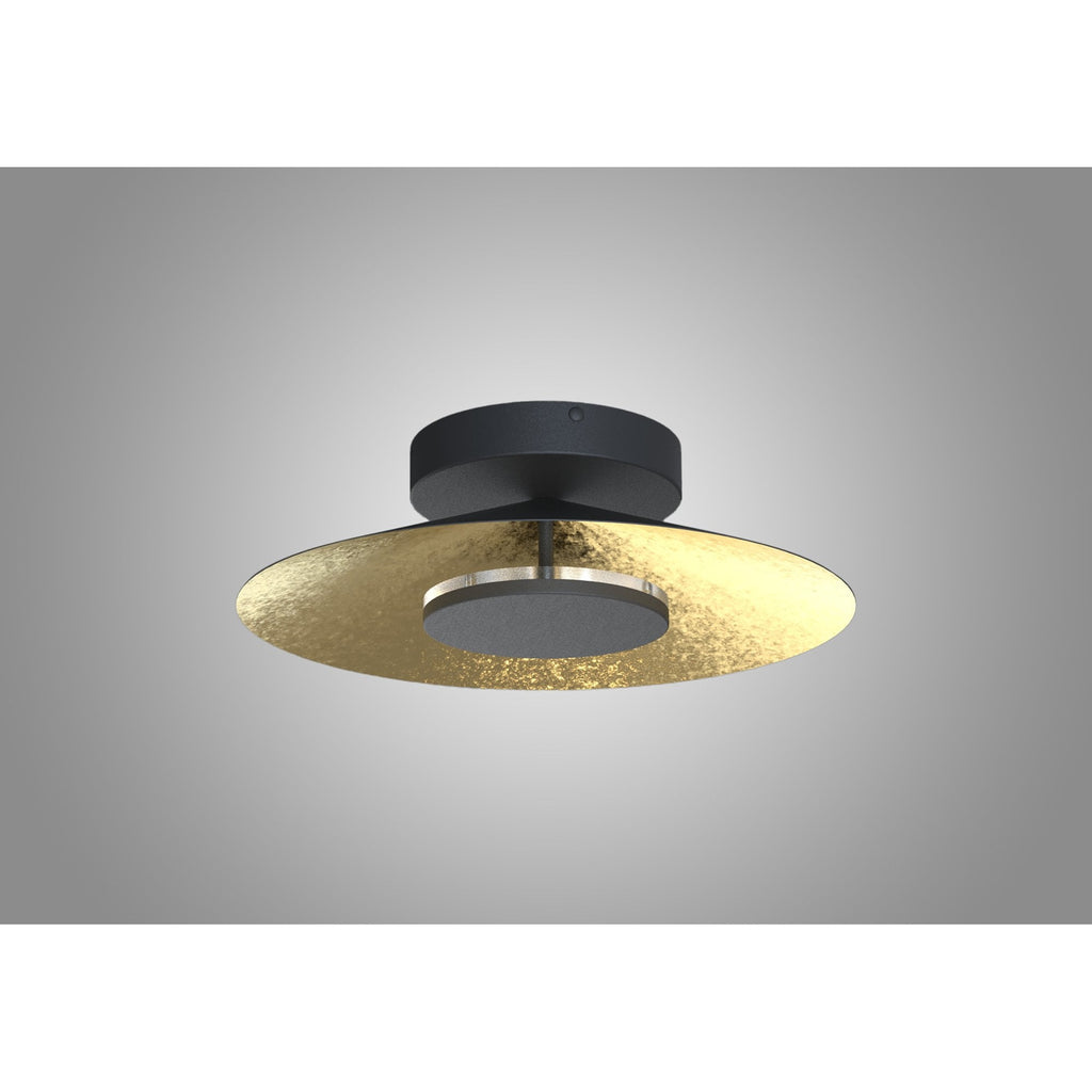 M8127 Orion Ceiling 40cm Round 20W LED Gold Leaf/Black