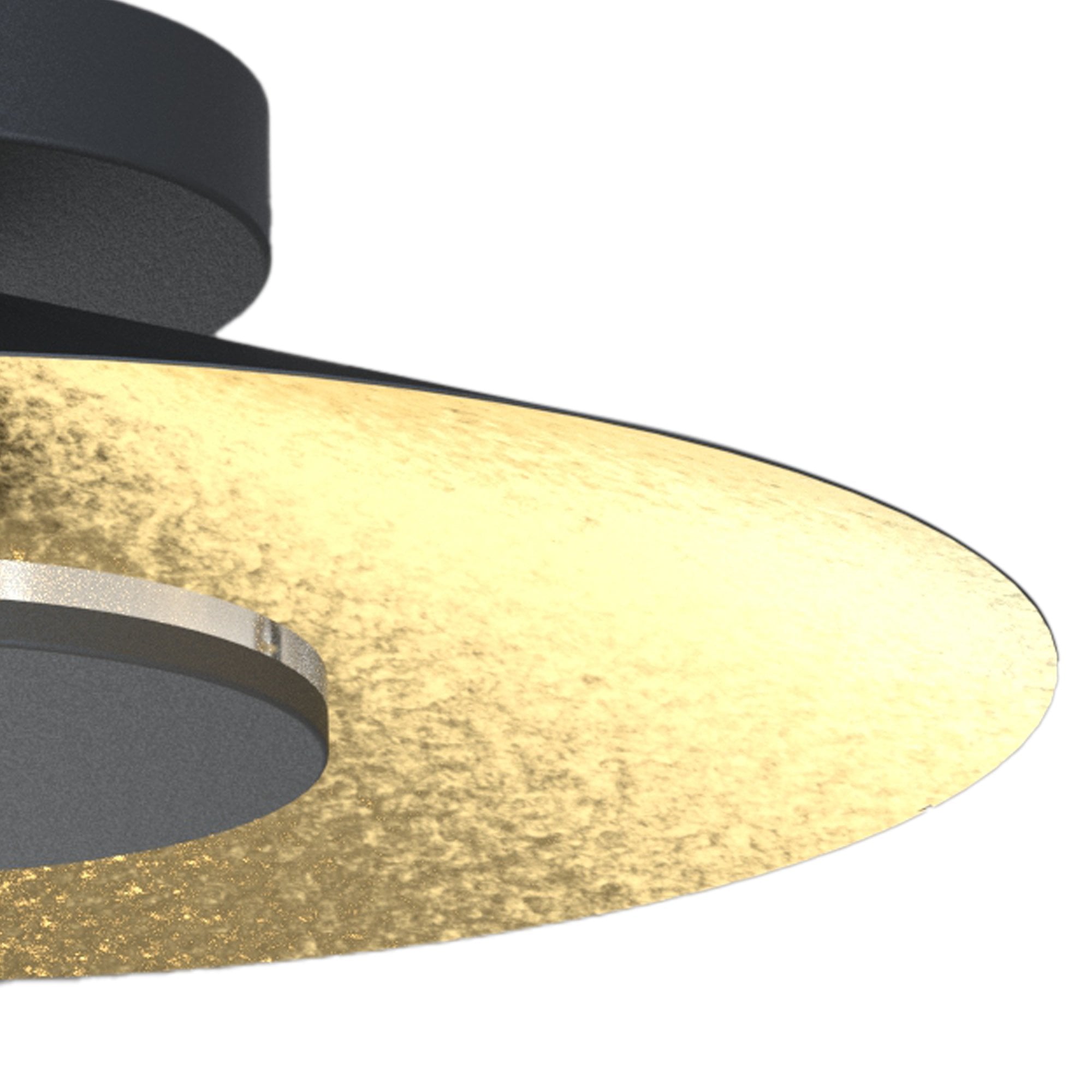 M8127 Orion Ceiling 40cm Round 20W LED Gold Leaf/Black