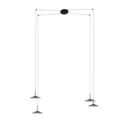 M7307 Orion 4 Light Linear Pendant 32W LED Black /Antique Brass
