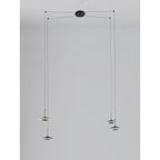 M7307 Orion 4 Light Linear Pendant 32W LED Black /Antique Brass