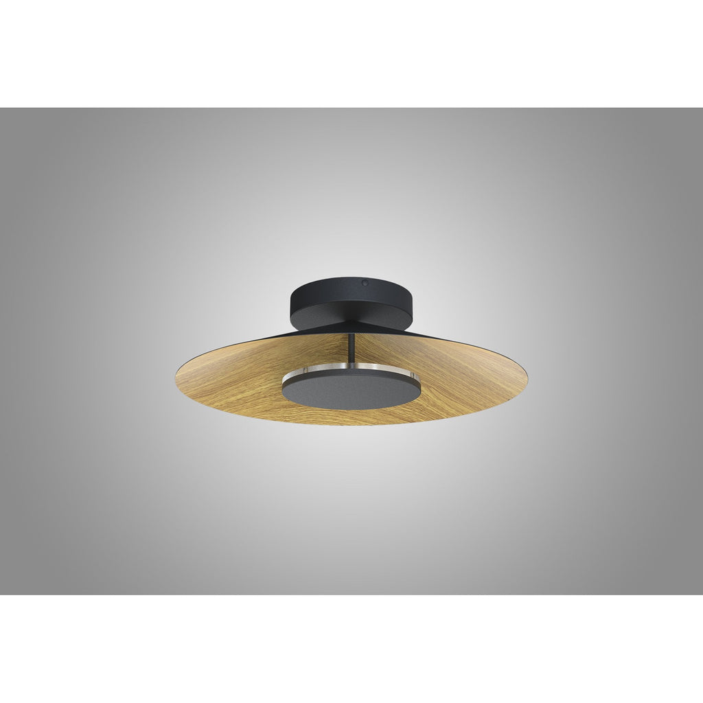 M8123 Orion Ceiling 25cm Round 8W LED Wood/Black
