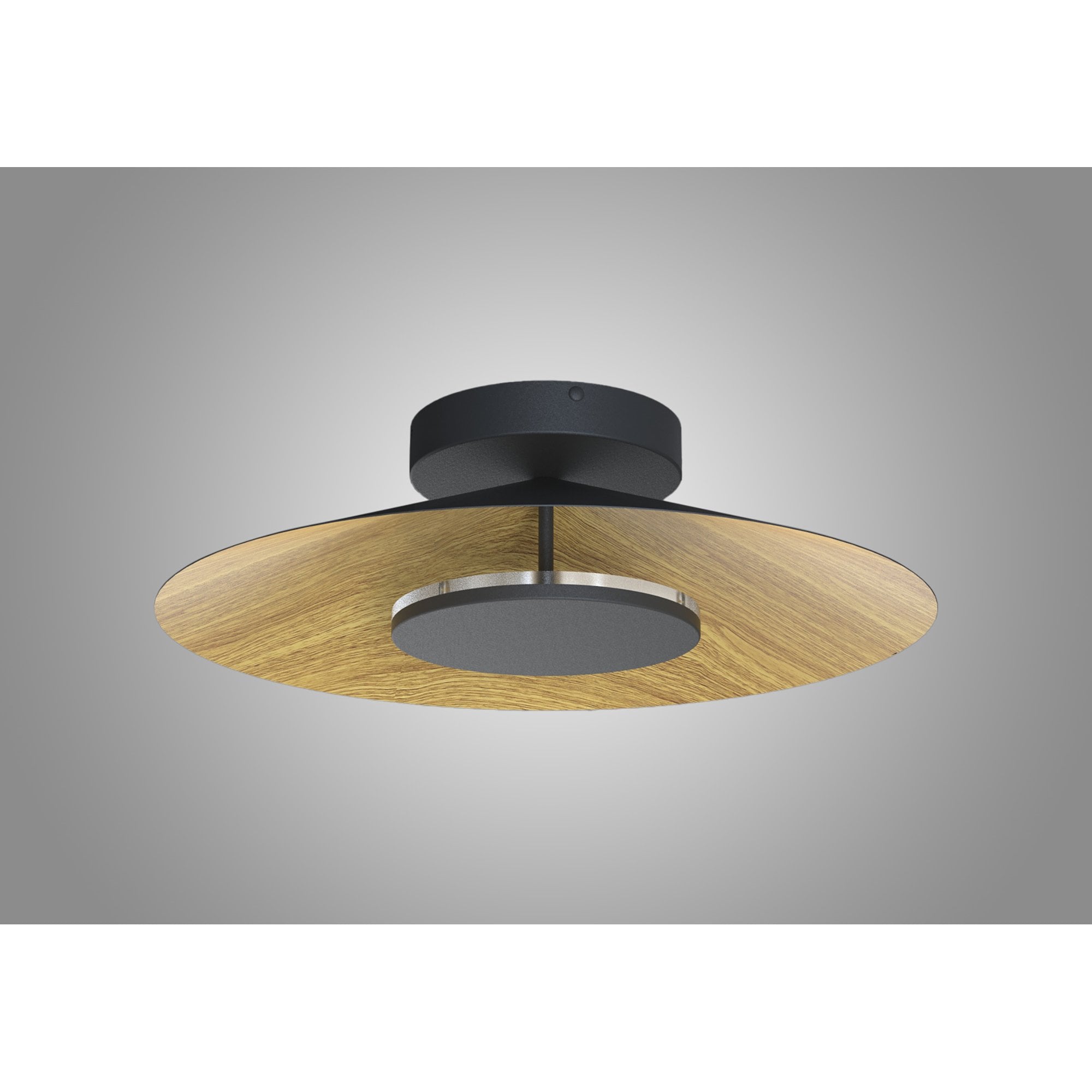 M8129 Orion Ceiling 55cm Round 24W LED Wood/Black