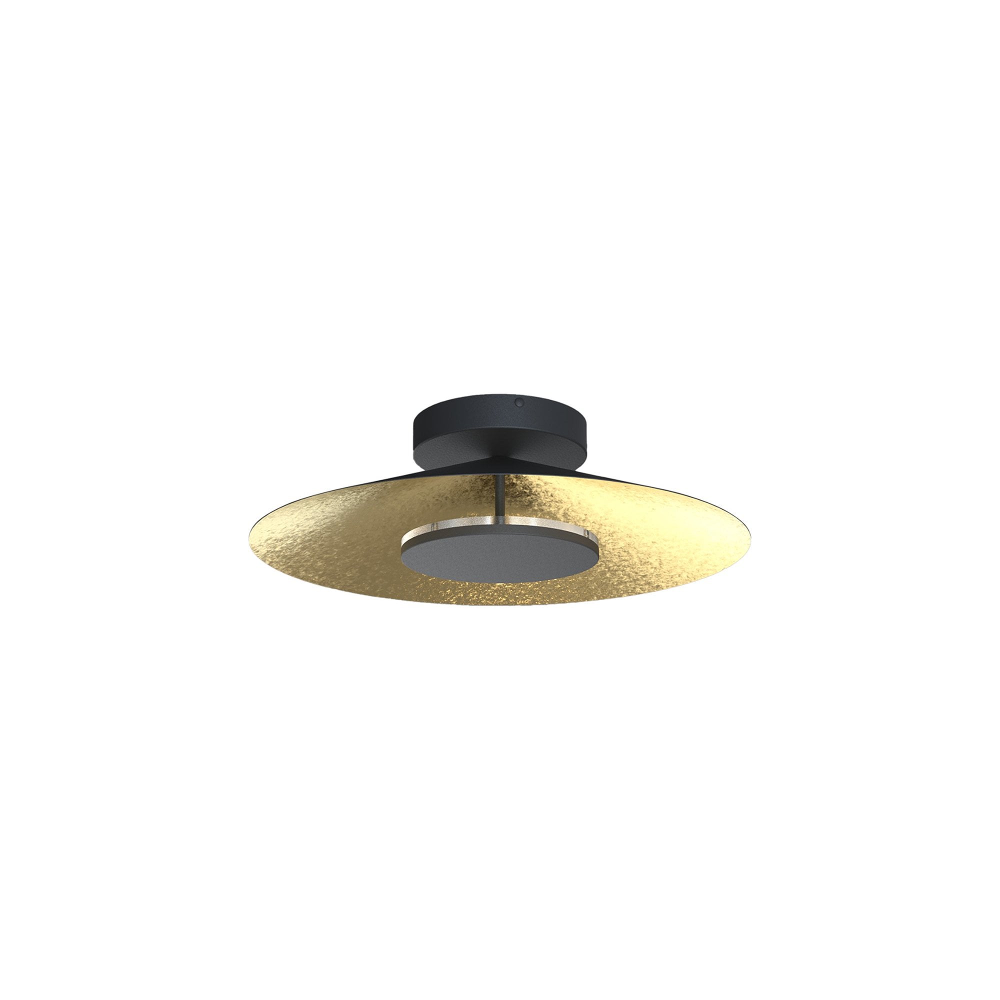 M8124 Orion Ceiling 25cm Round 8W LED Gold Leaf/Black