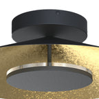 M8124 Orion Ceiling 25cm Round 8W LED Gold Leaf/Black