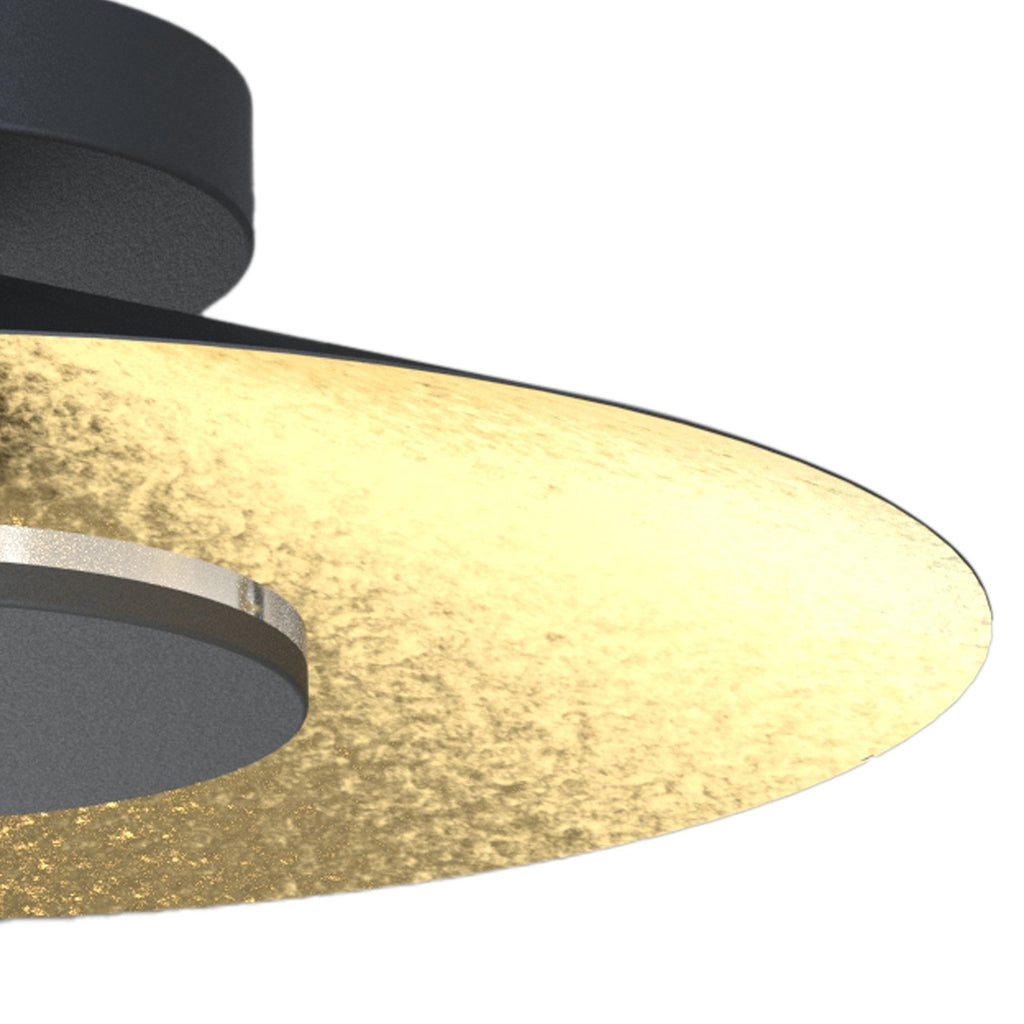 M8124 Orion Ceiling 25cm Round 8W LED Gold Leaf/Black