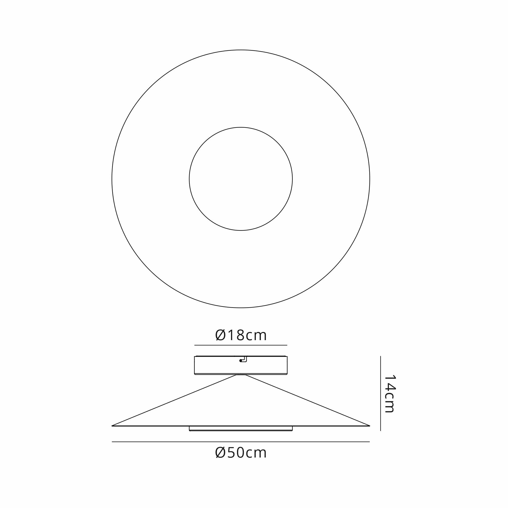 M8128 Orion Ceiling 55cm Round 24W LED White/Black