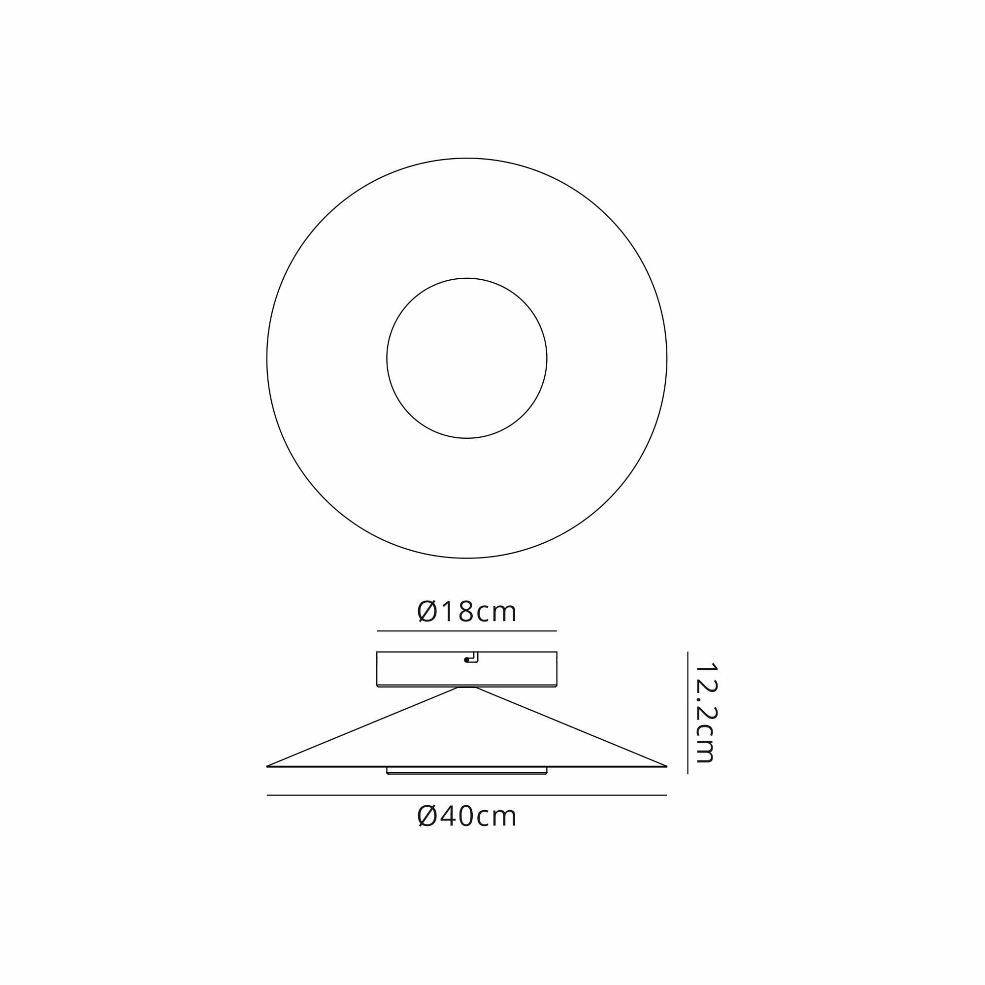 M8126 Orion Ceiling 40cm Round 20W LED Wood/Black