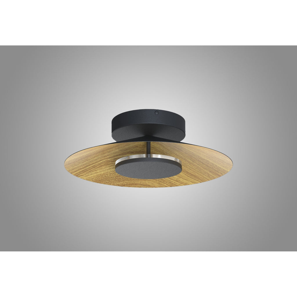 M8126 Orion Ceiling 40cm Round 20W LED Wood/Black